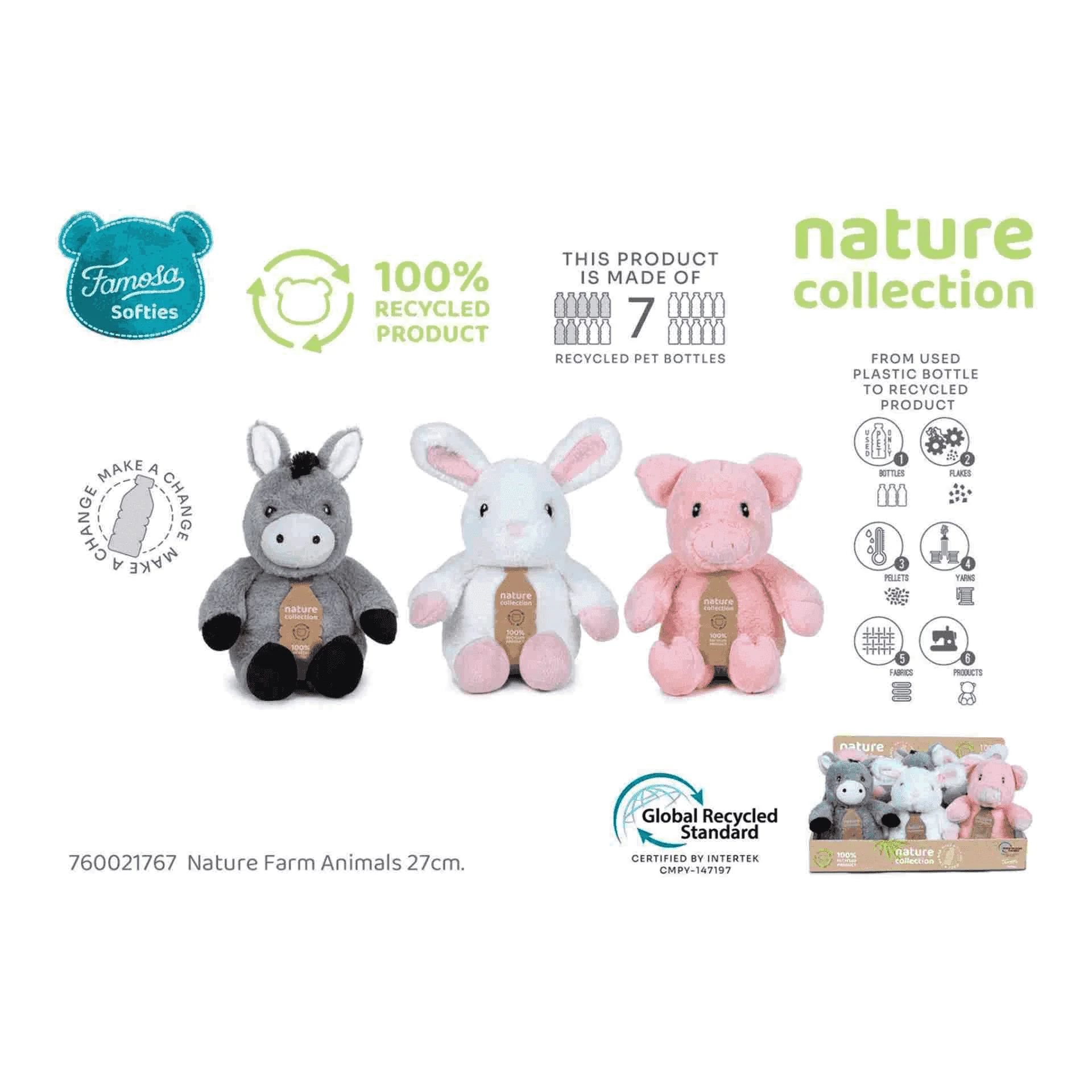 Nature Farm Animals 27 Cm Peluche Surtido