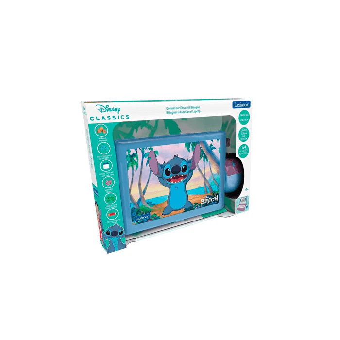 Ordenador Portátil Educativo Bilingüe de Stitch con 124 Actividades