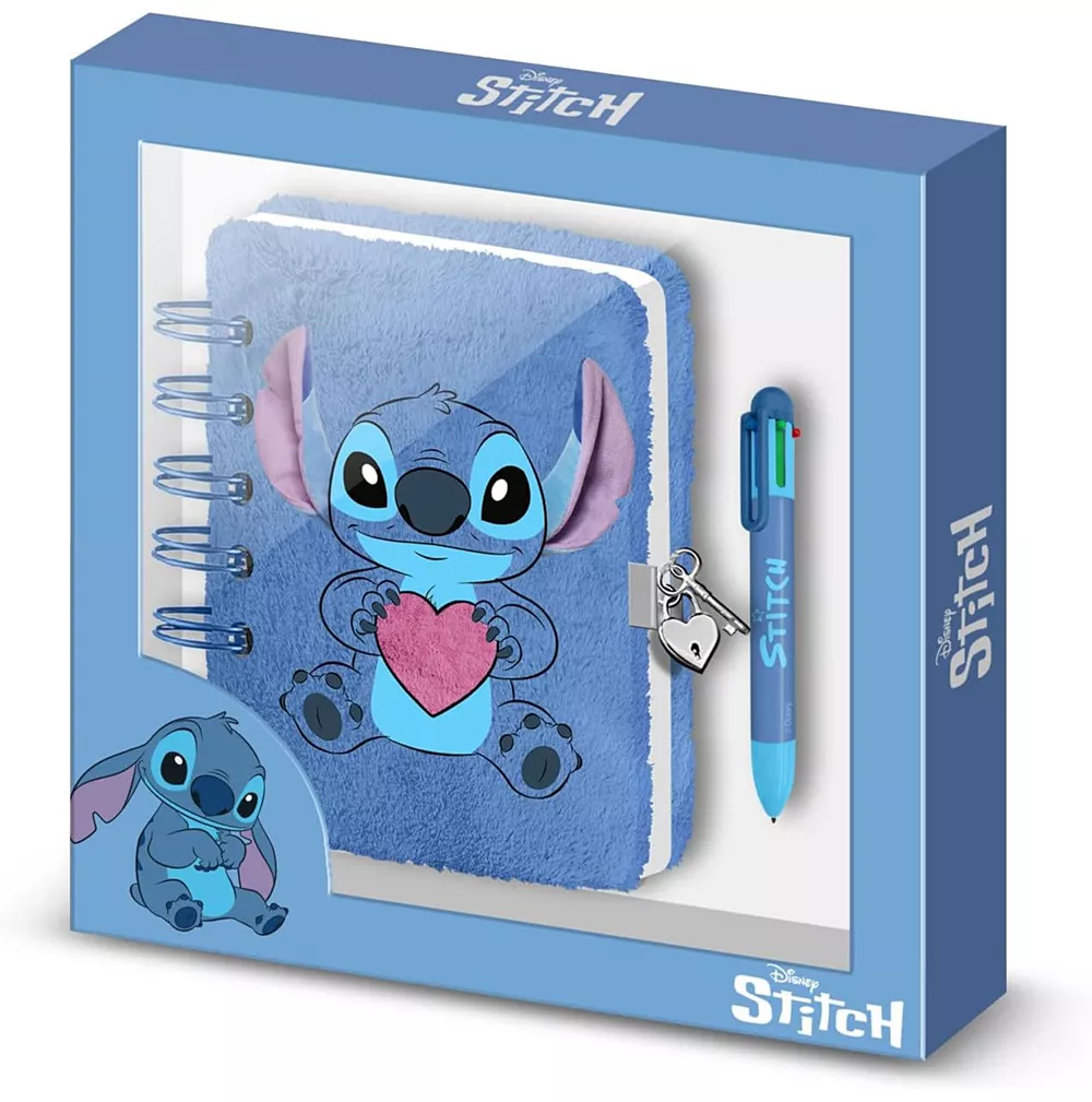 Pack diario plush Lilo y Stitch con bolígrafo 6 colores