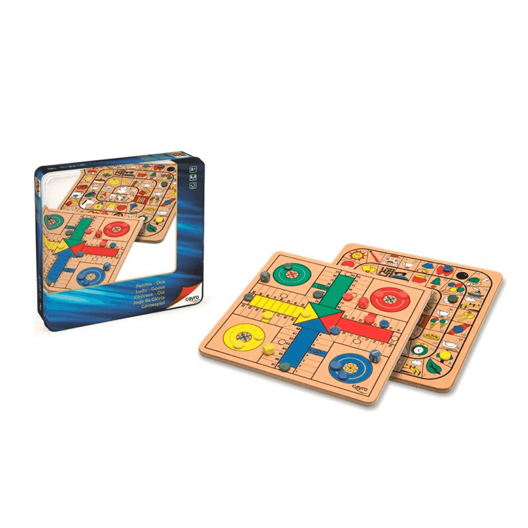 Parchis-Oca de Madera Caja Metálica