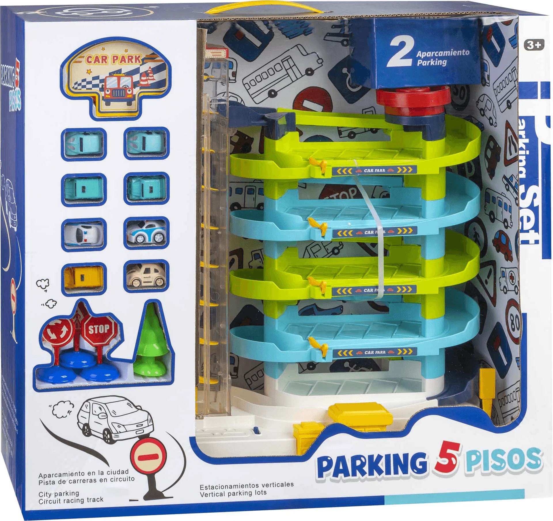 Parking de Juguete de 5 Pisos - Diversión en Altura para Pequeños Conductores