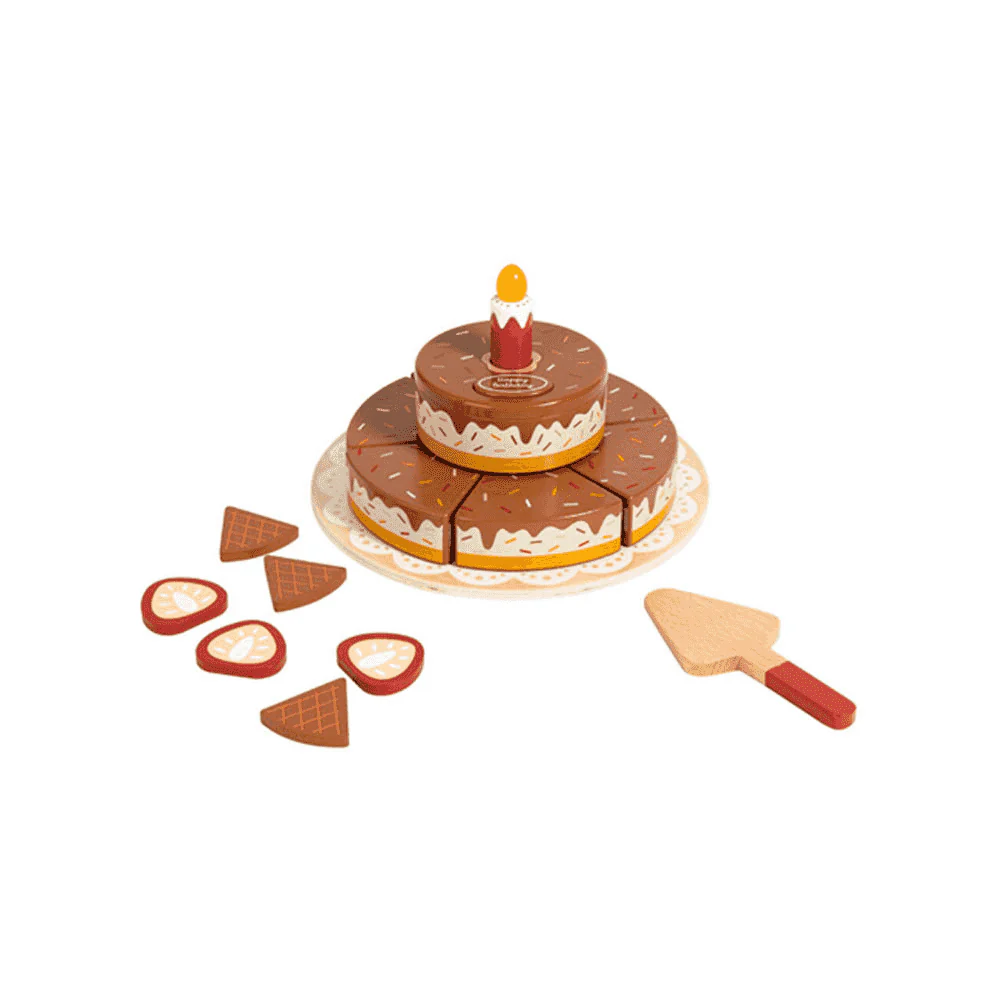Pastel de cumpleaños interactivo de madera con luz y sonido (Eurekakids)