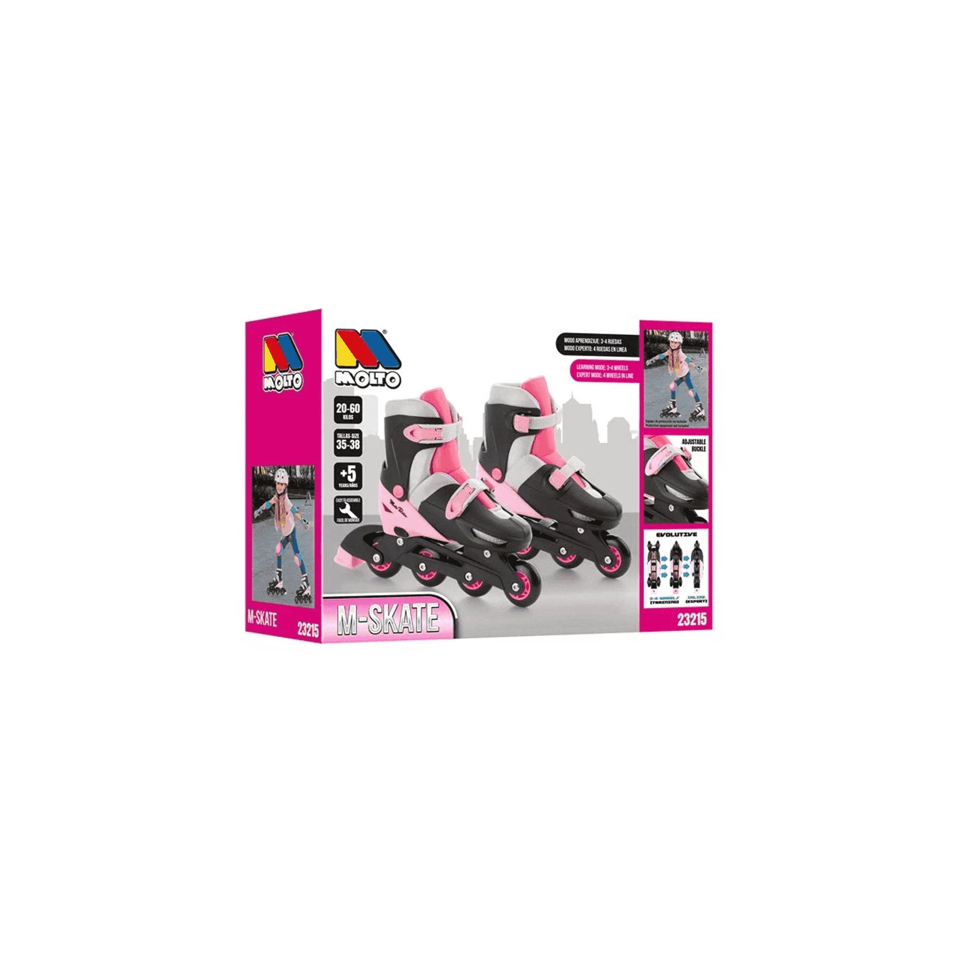 Patines 4 en linea ajustables Rosa Moltó