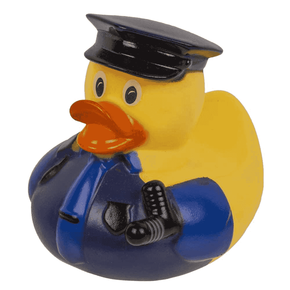 Pato de Baño Policía 9 cm – Juguete de baño divertido para peques