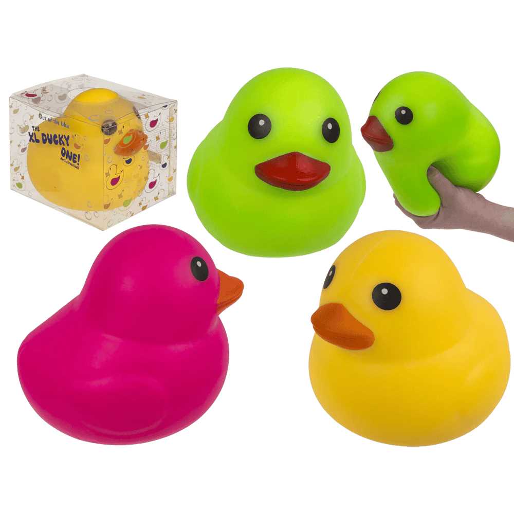 Pato XL Squeeze 17 cm – Juguete blandito antiestrés (colores surtidos)