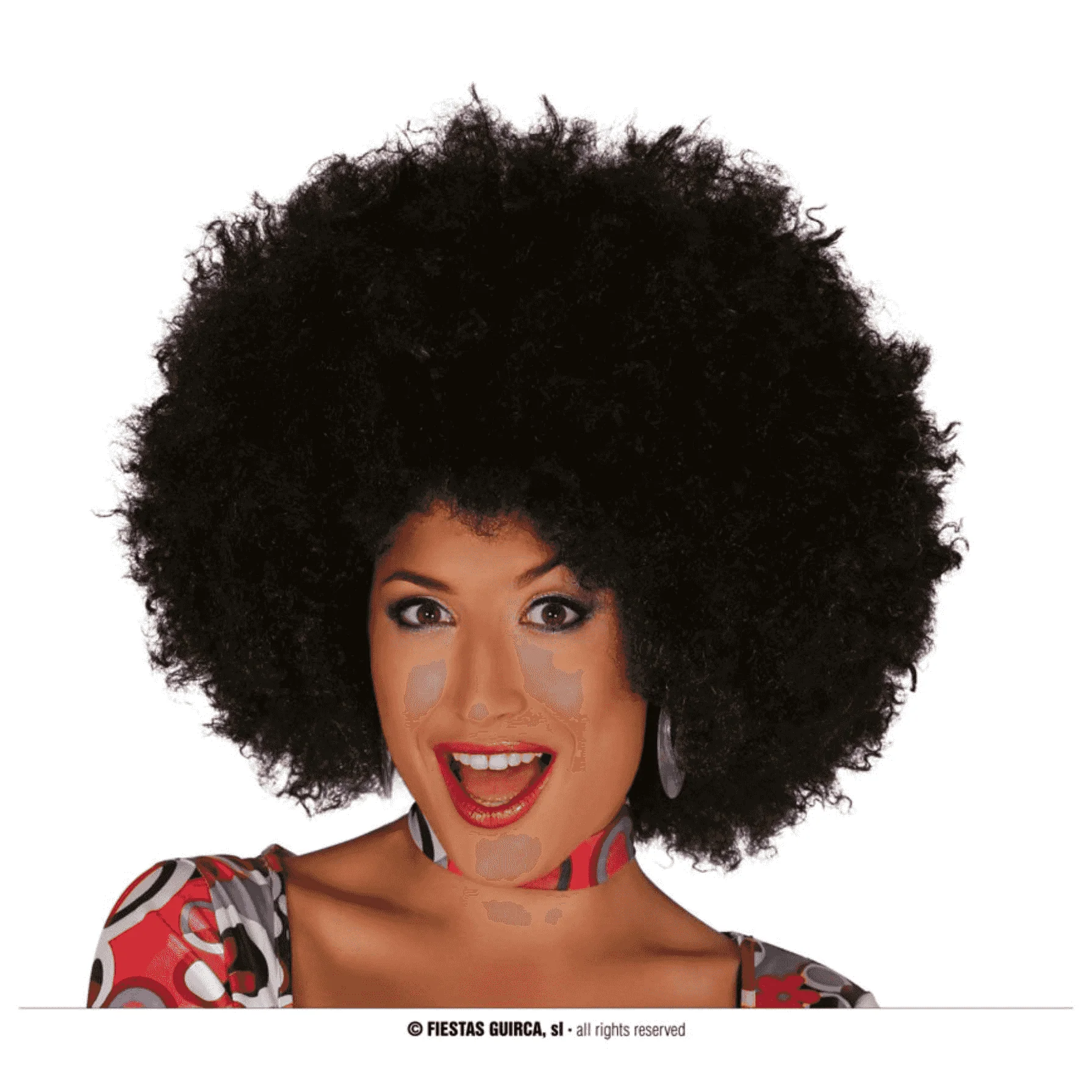 Peluca Afro Negra Extra Complemento Disfraz