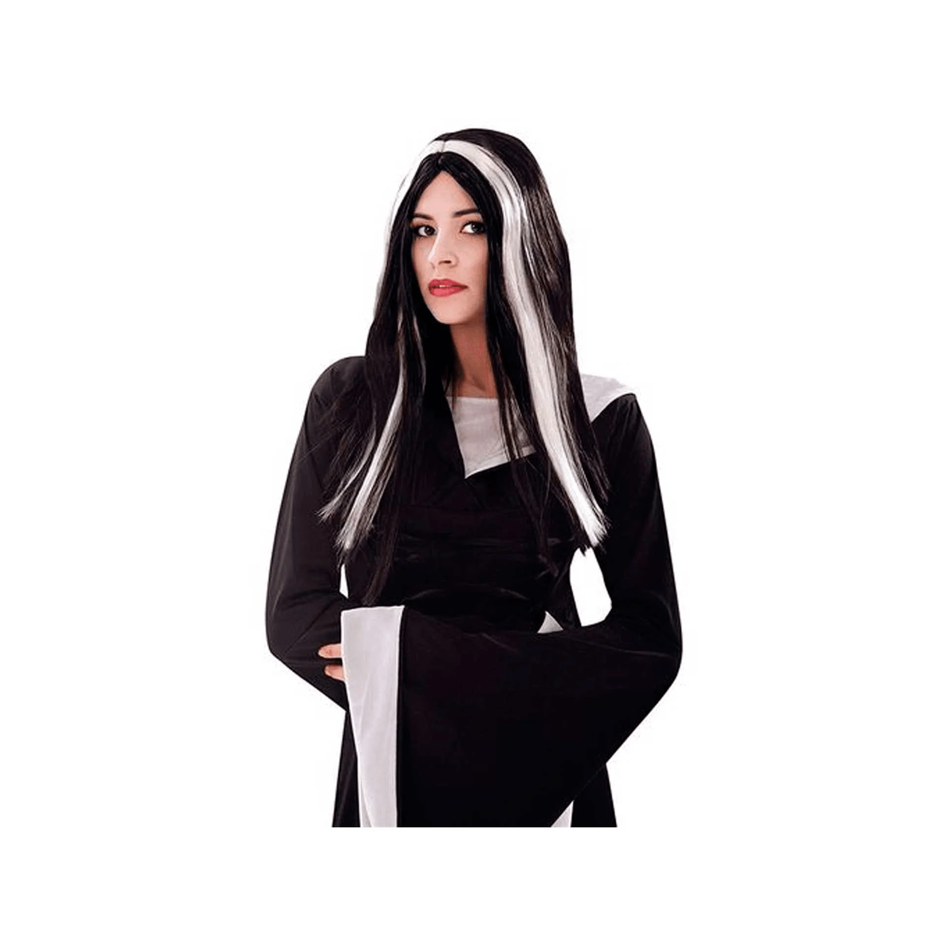 Peluca De Bruja Negra Y Blanca