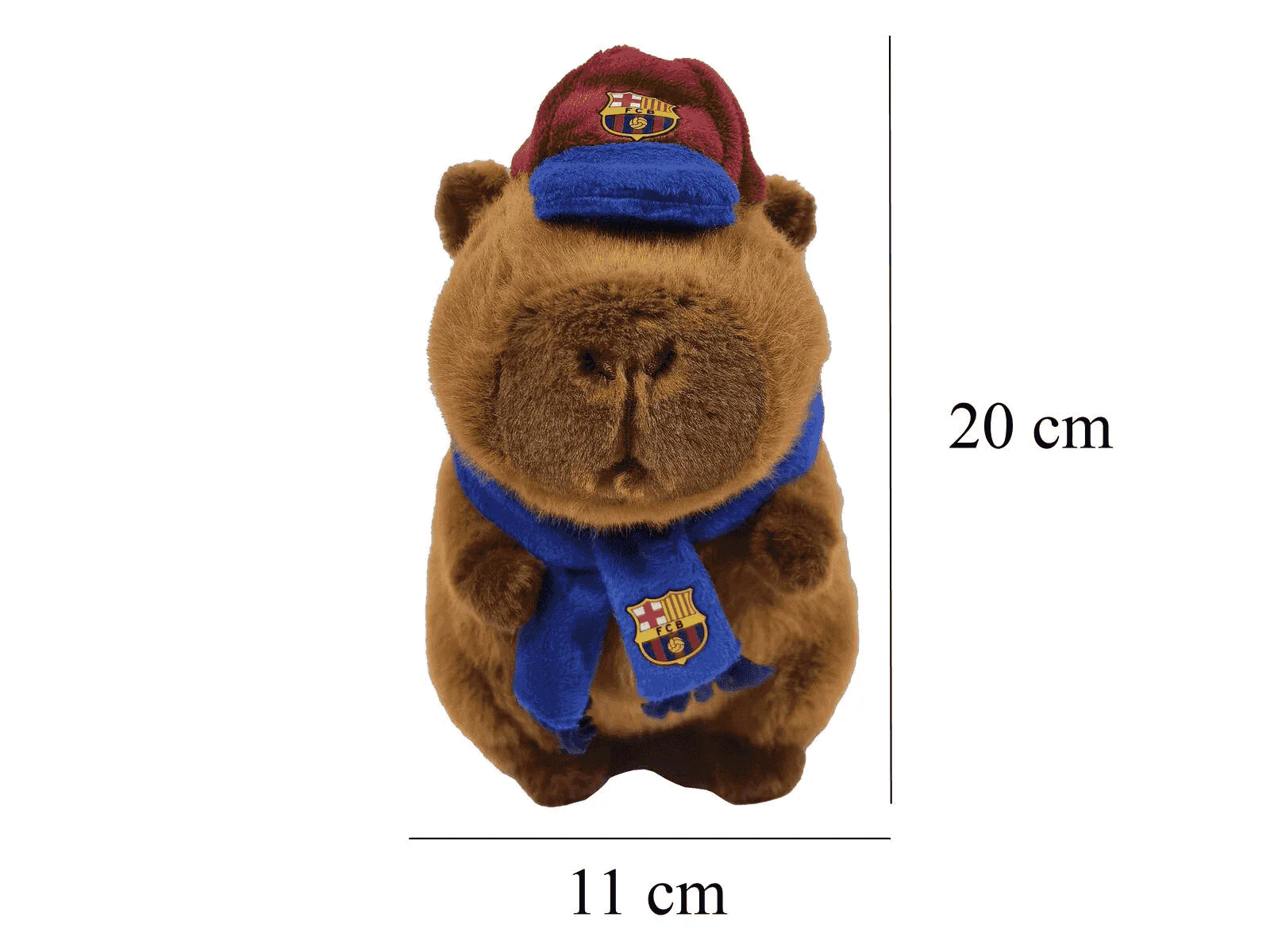 Peluche Capibara FC Barcelona 20 cm con Gorra y Bufanda - Image 3