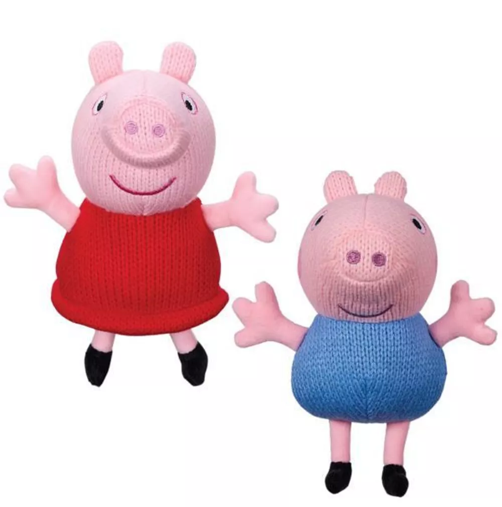 Peluches Tricot Peppa Pig y George surtidos