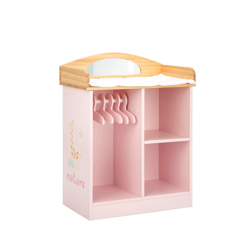 Perchero / Cambiador Nature 37x20x48 cm – Juego simbólico de madera para muñecas