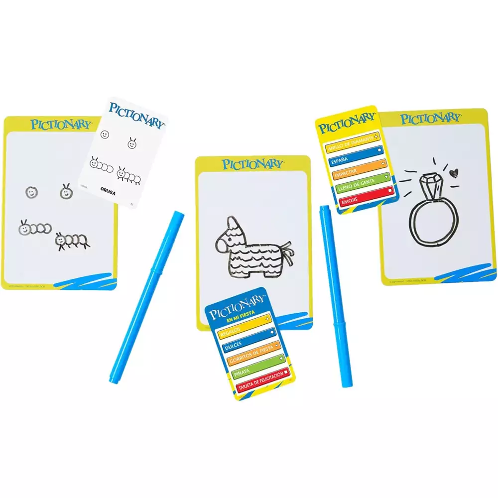 Pictionary – Juego de mesa familiar con pizarras, rotulador y reloj de arena - Image 2