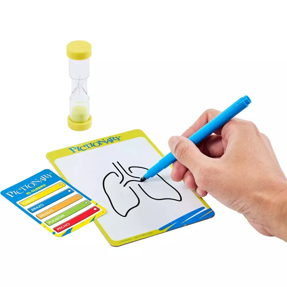 Pictionary – Juego de mesa familiar con pizarras, rotulador y reloj de arena - Image 3