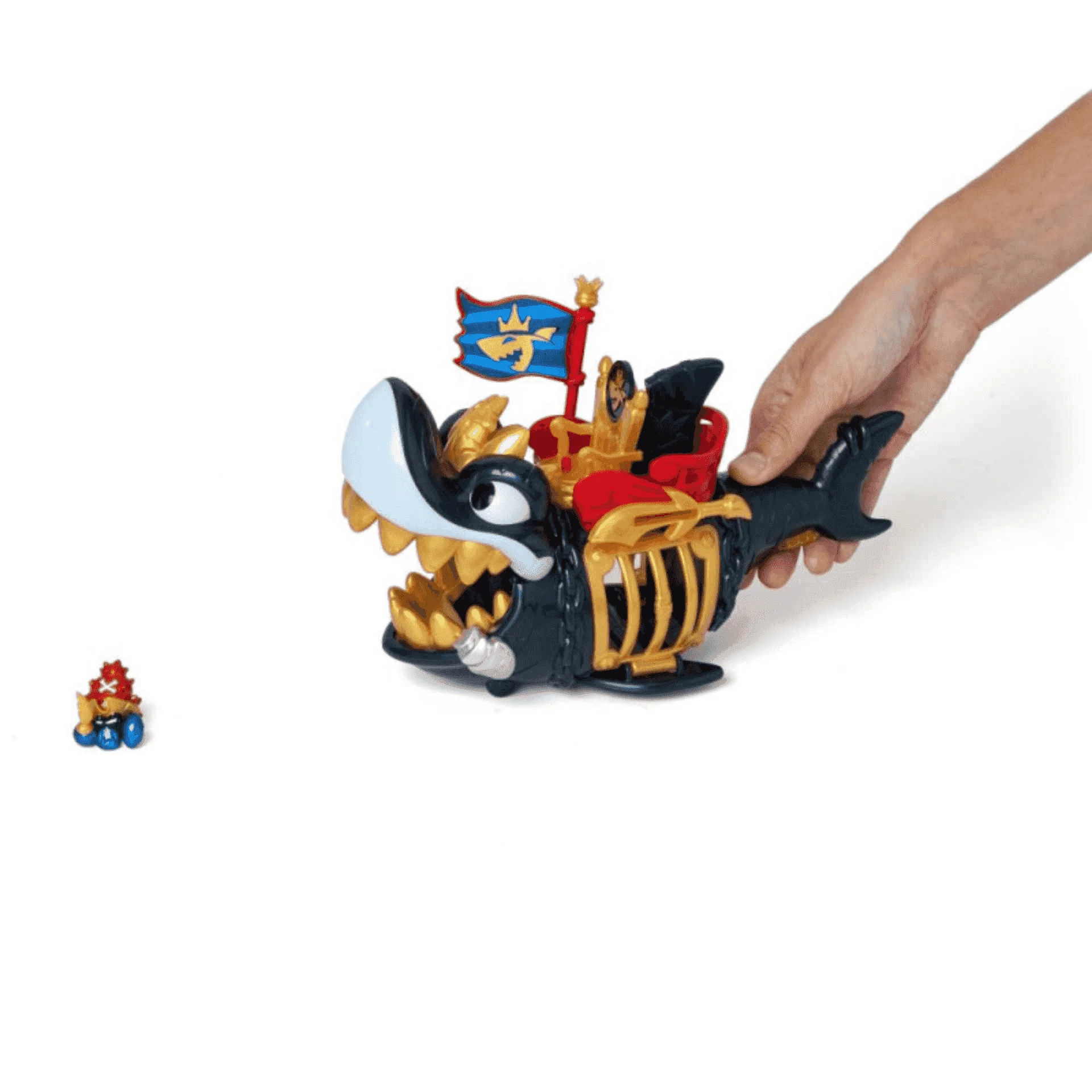 Piratix King Shark Golden Teeth - Tiburón Articulado con Figura - Image 4