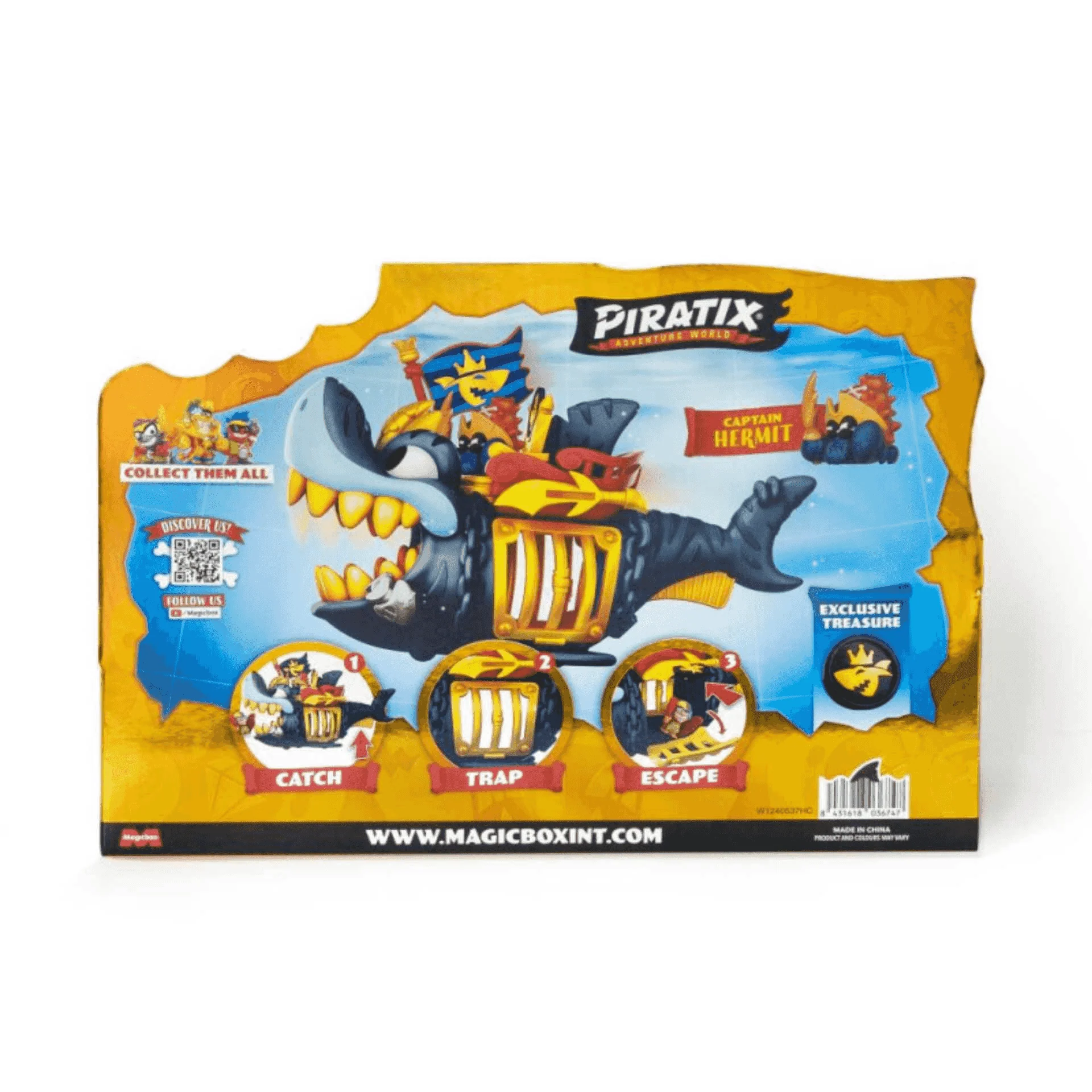 Piratix King Shark Golden Teeth - Tiburón Articulado con Figura - Image 5