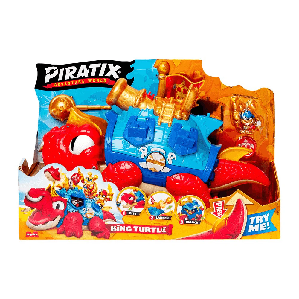 Piratix King Turtle – Tortuga gigante con figura y moneda exclusiva