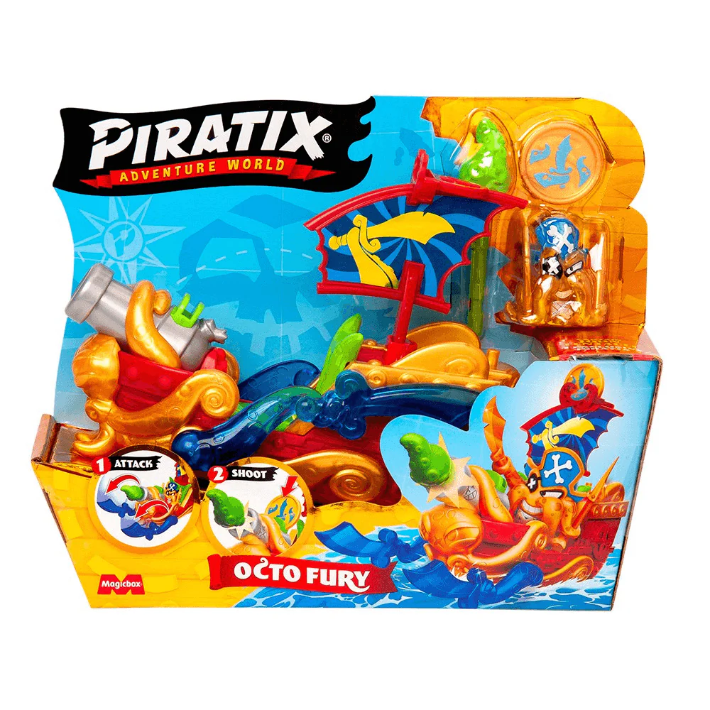 Piratix Pirate Ship Octo Fury – Barco pirata con figura exclusiva
