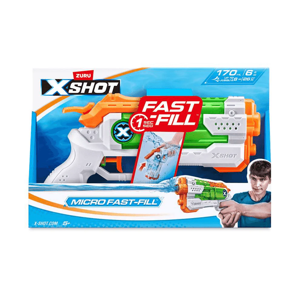Pistola de Agua XShot Fast Fill Blaster Small – Recarga rápida 1 segundo | ZURU
