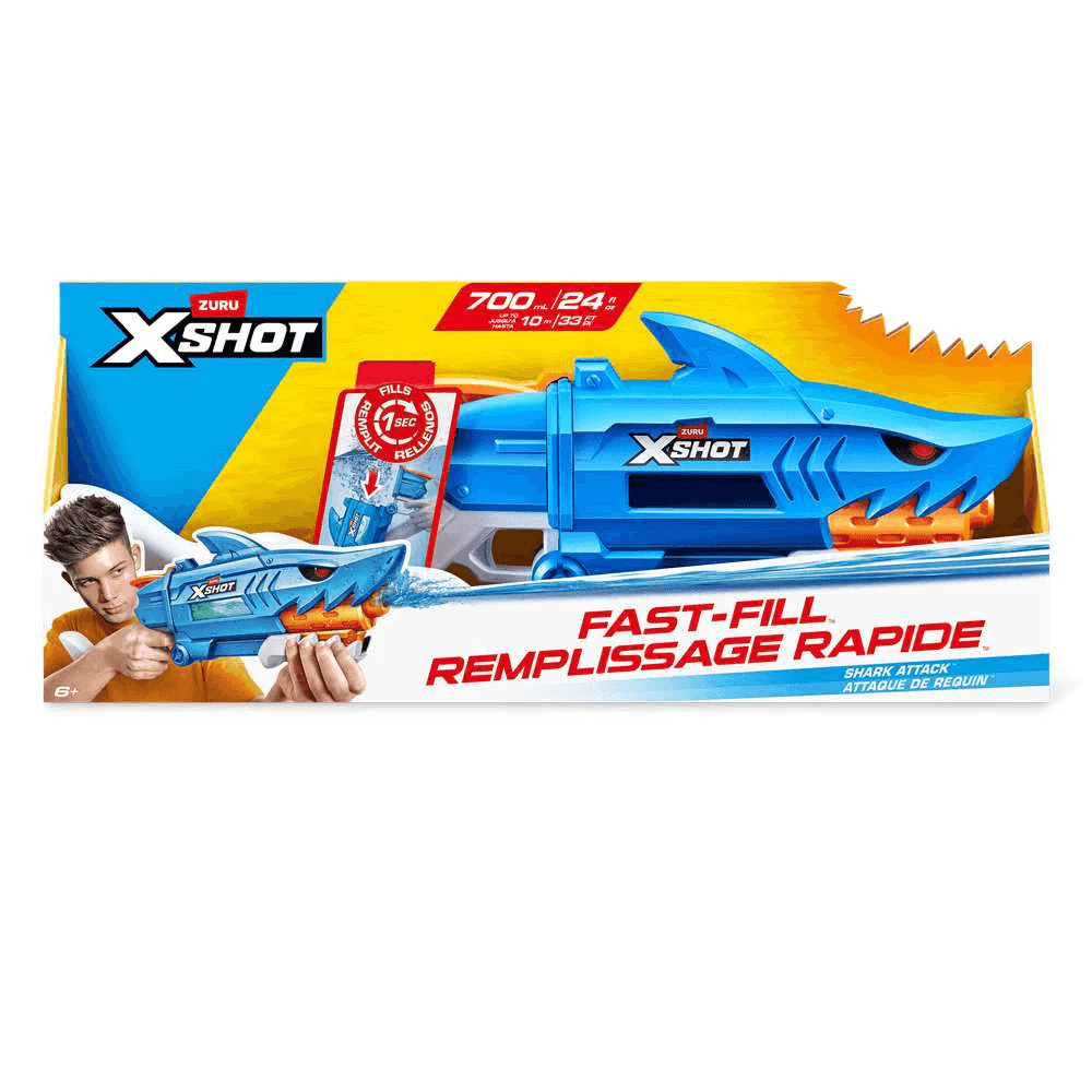 Pistola de Agua XShot Fast Fill Shark – Ataque tiburón con recarga rápida | ZURU