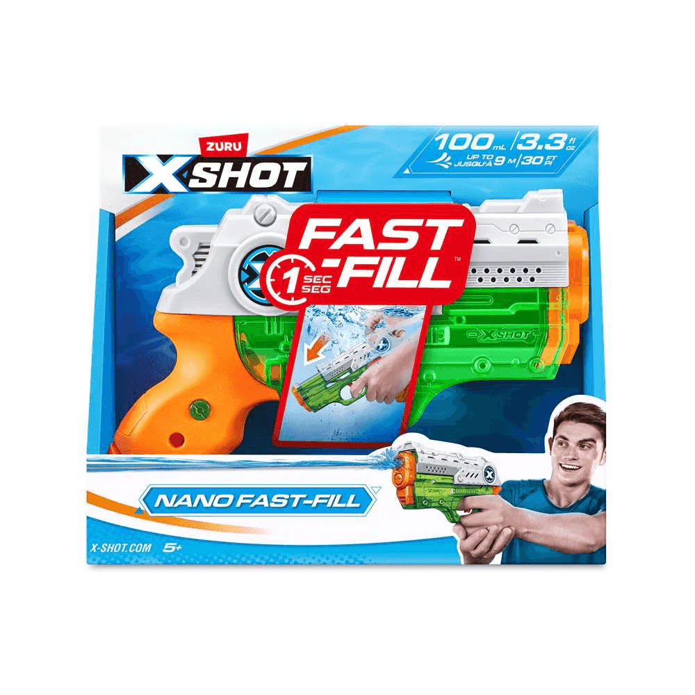 Pistola de Agua XShot Nano Fast-Fill – Recarga rápida 1 segundo | ZURU