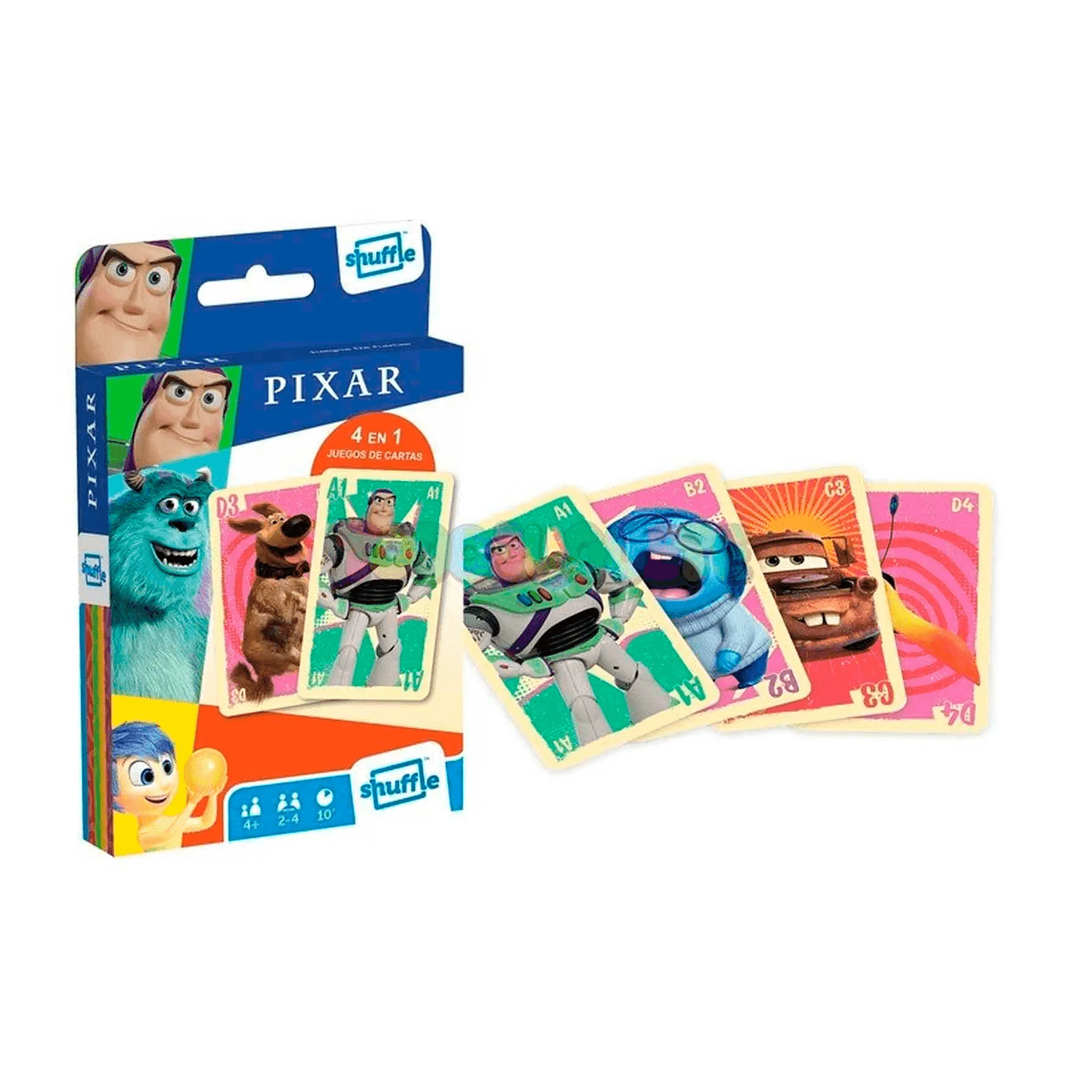 Pixar Classic Baraja de cartas infantil 4en1