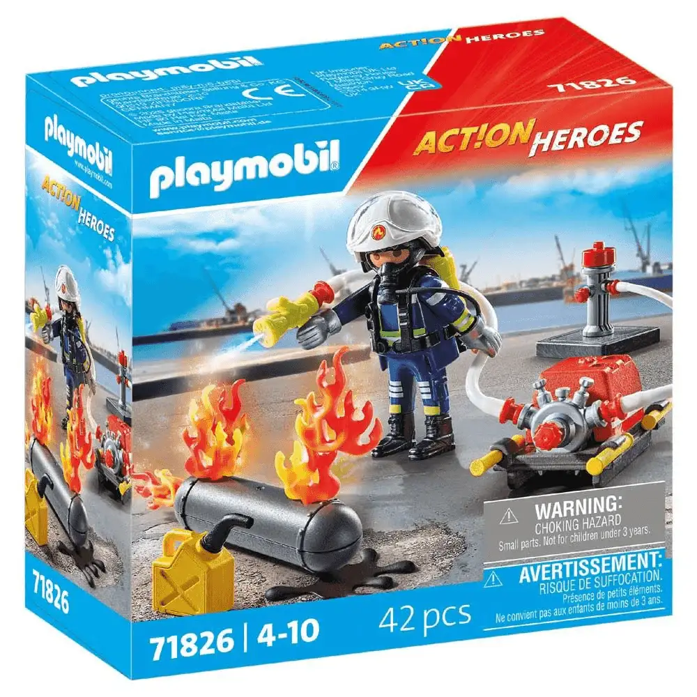 Playmobil Action Heroes Bombero con bomba de agua - Image 2