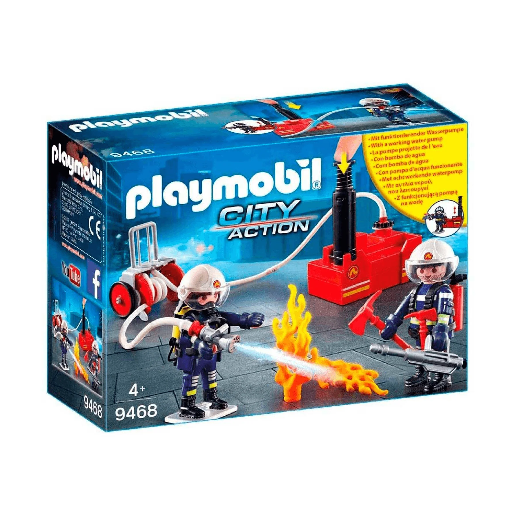 Playmobil Bomberos Con Bomba De Agua 9468