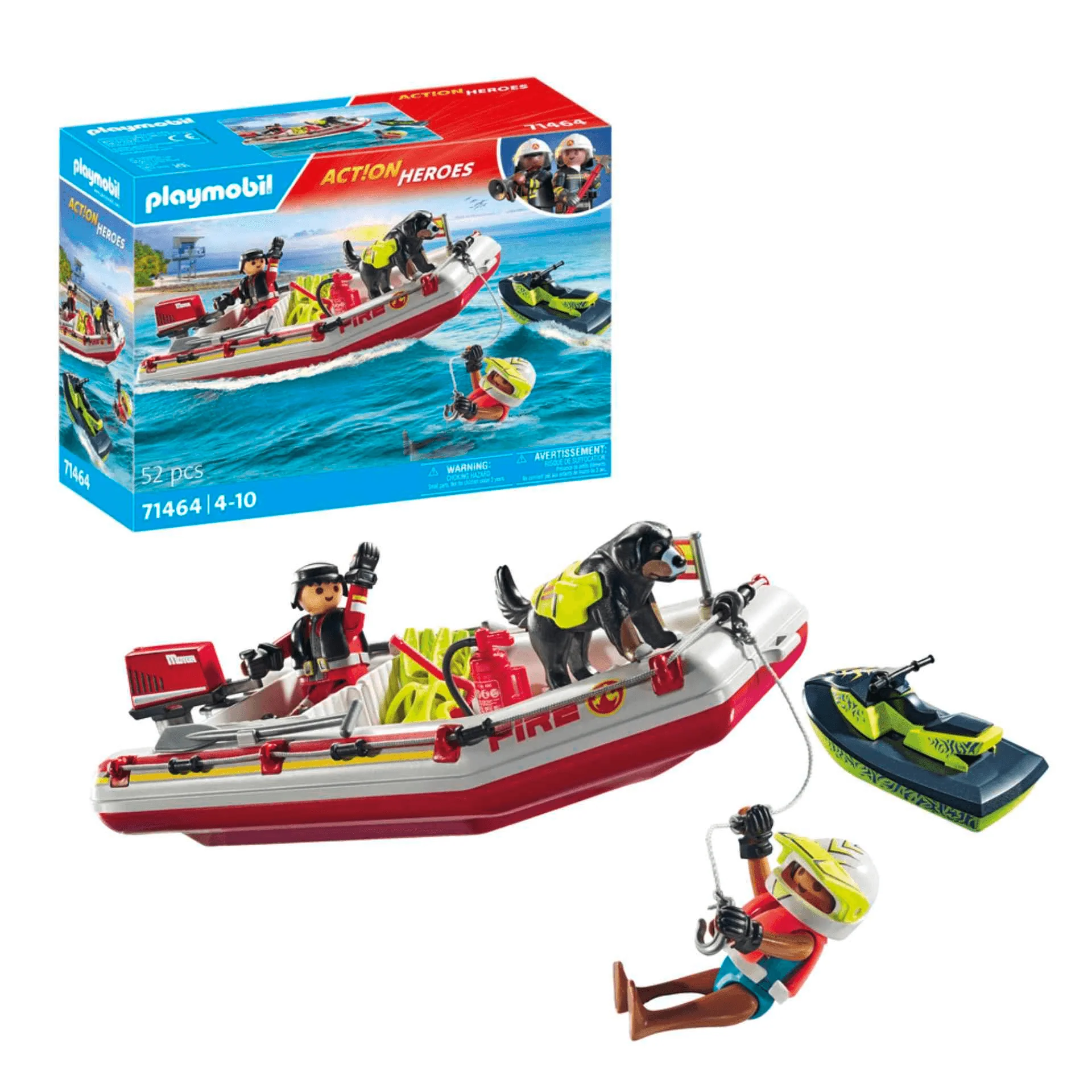 Playmobil Bote de Bomberos con Moto Acuática