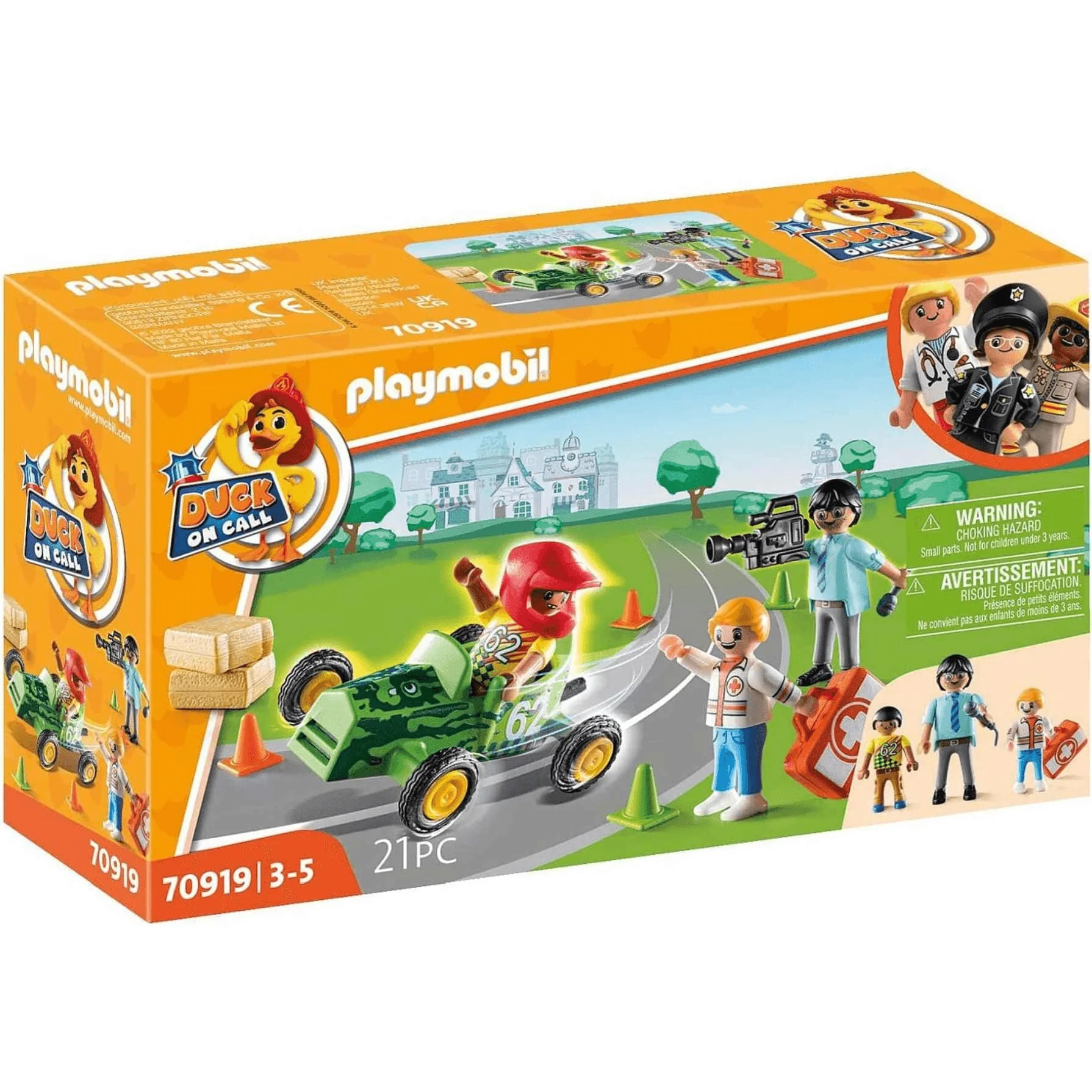 Playmobil Duck On Call Acción Ambulancia Ayuda al piloto de Carreras 70919