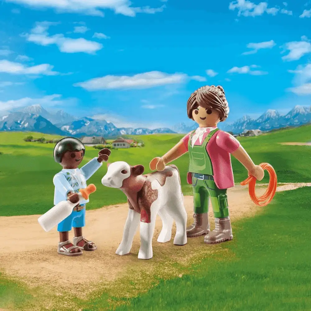 Playmobil Granjera con ternero - Image 2