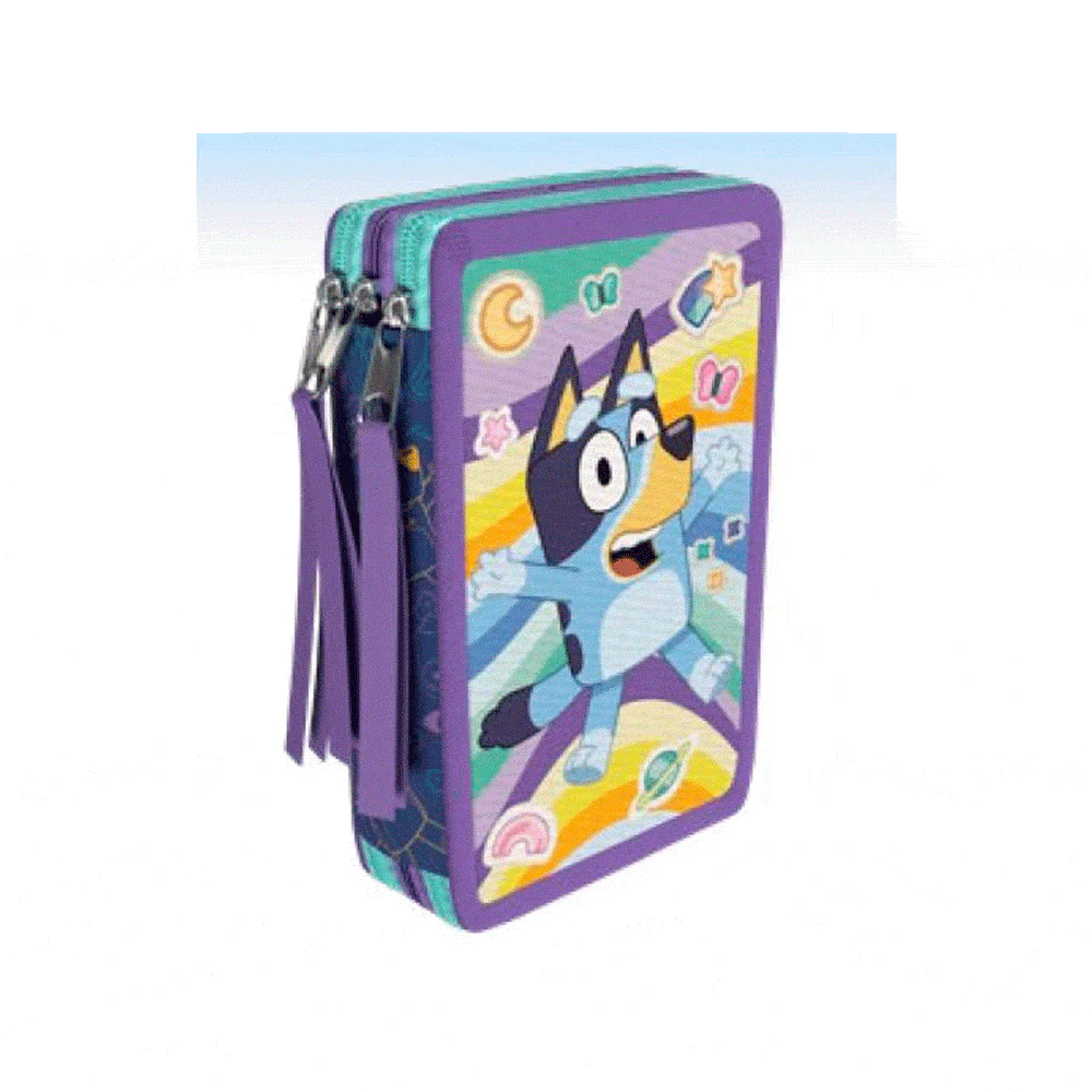 Plumier Triple Bluey con Material Escolar – Licencia Oficial