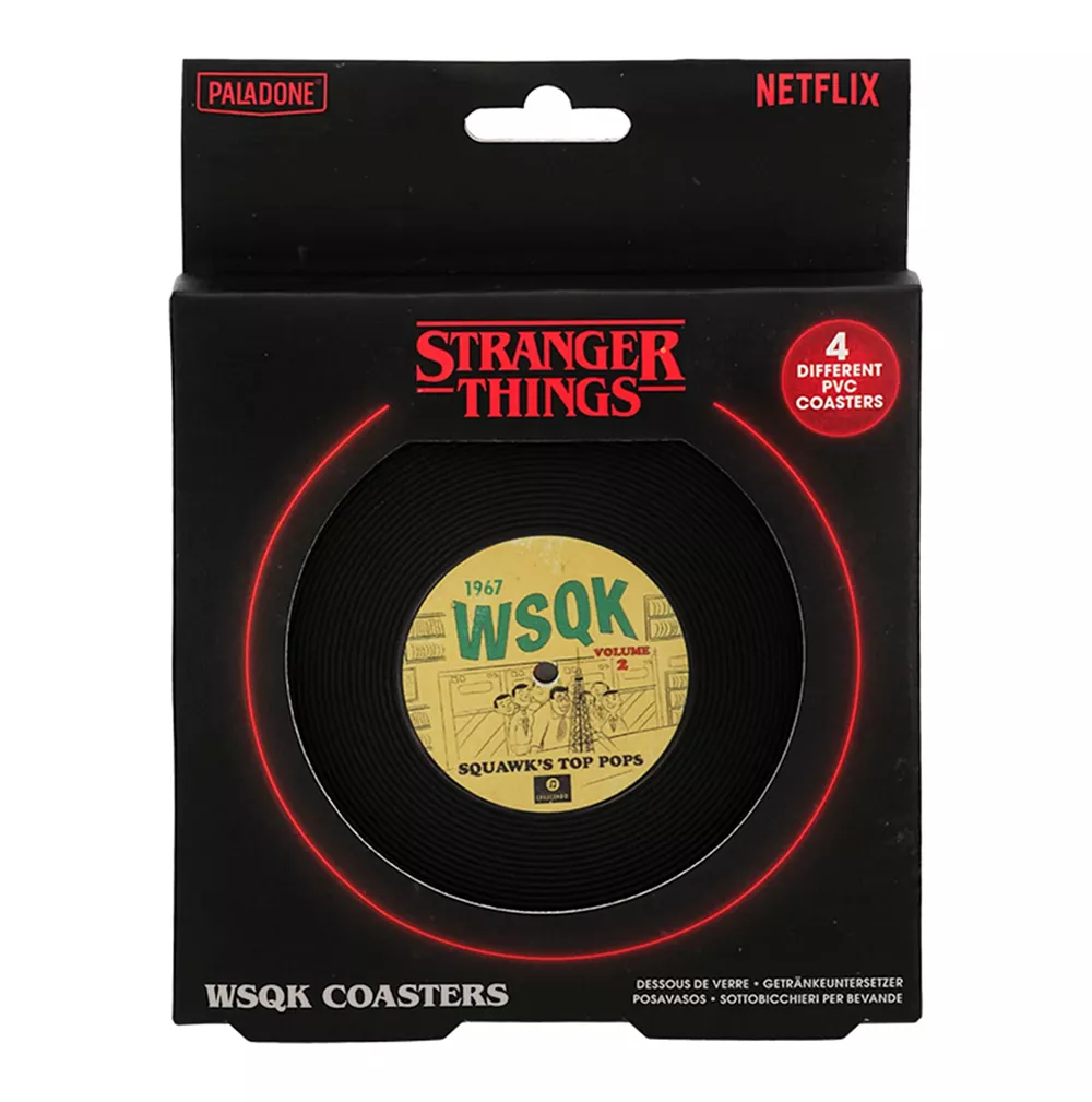 Posavasos Stranger Things 5 WSQK Radio Station (set de 4)