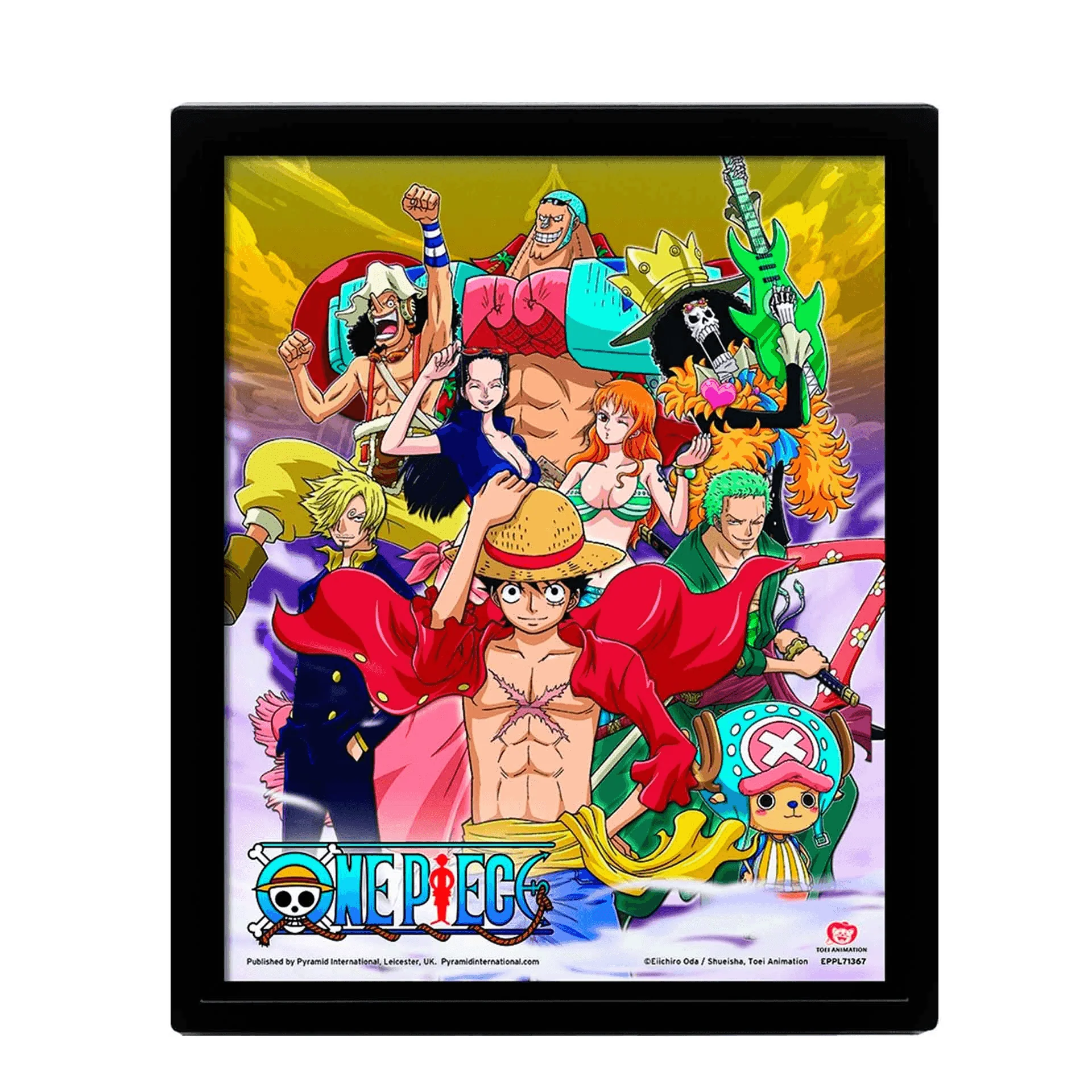 Póster lenticular 3D de One Piece Victoria del Equipo Sombrero de Paja 26x20 cm