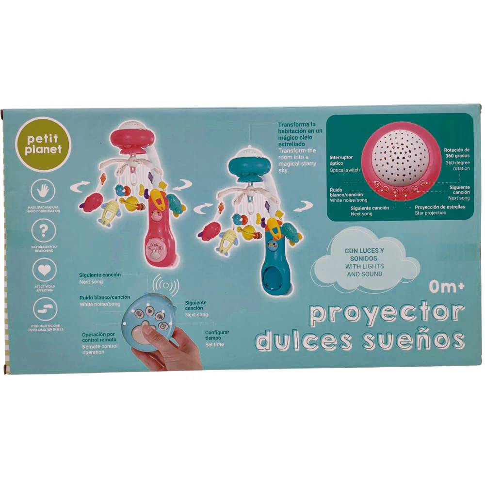 Proyector Dulces Sueños con luz y sonido Petit Planet 0M+