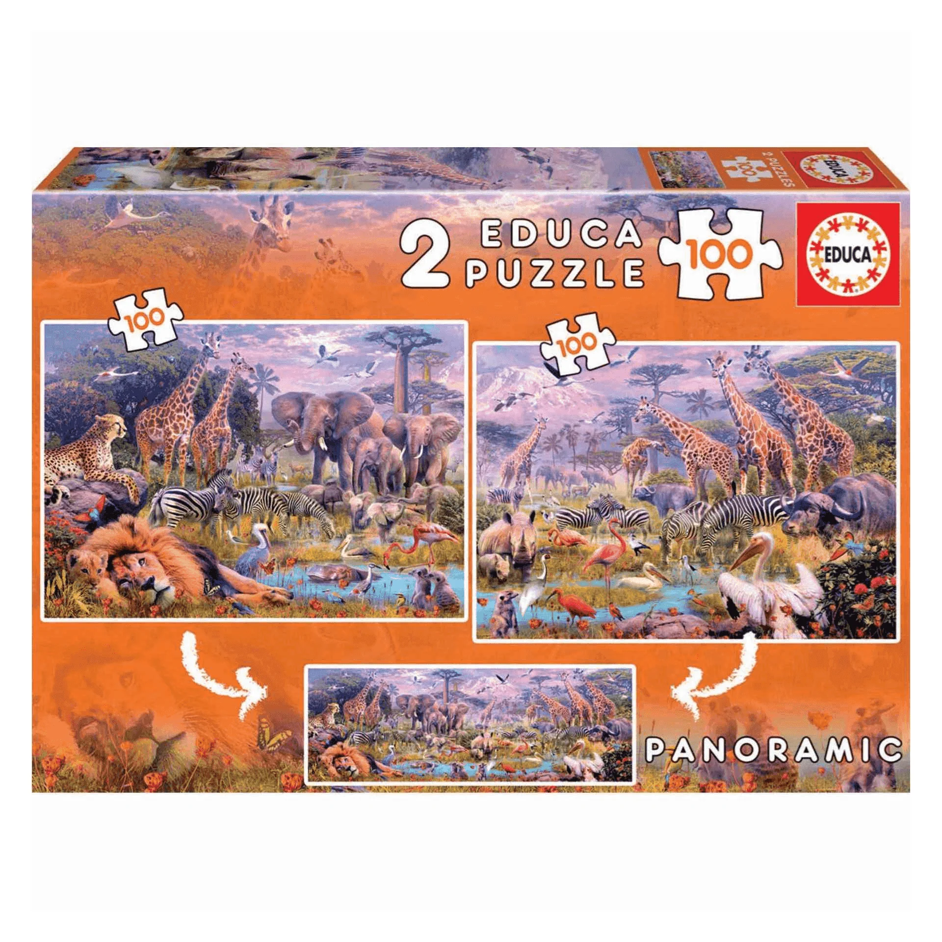 Puzzle 2X100 Animales Salvajes