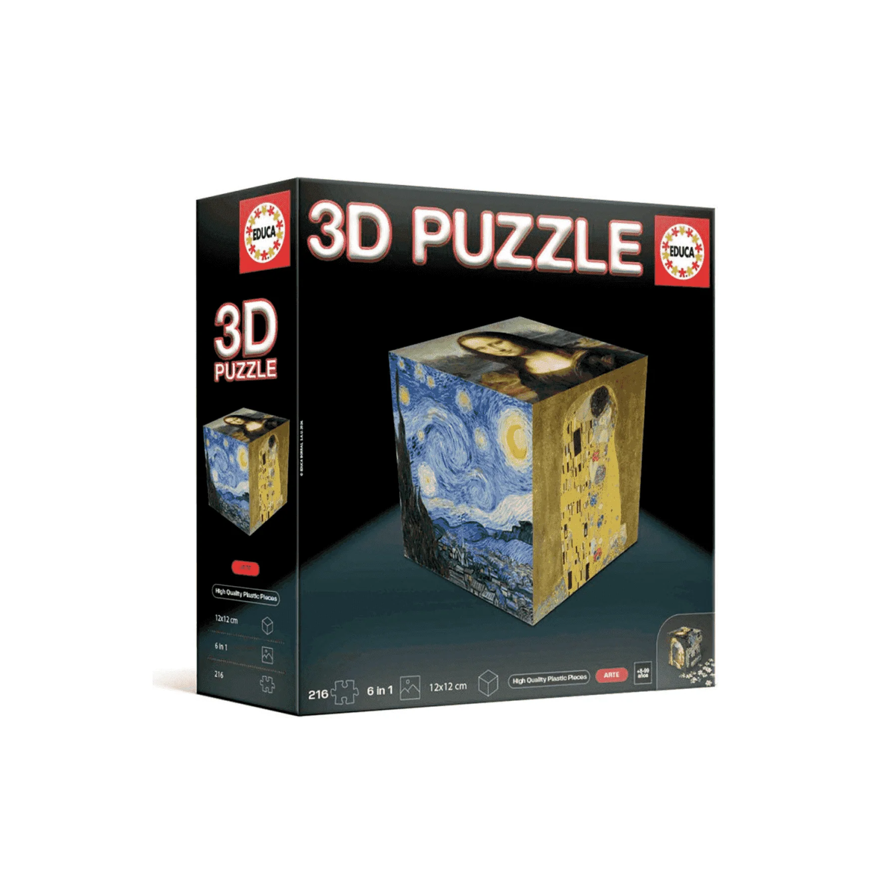 Puzzle 3D Arte 6 Obras de Arte Famosas en un Cubo