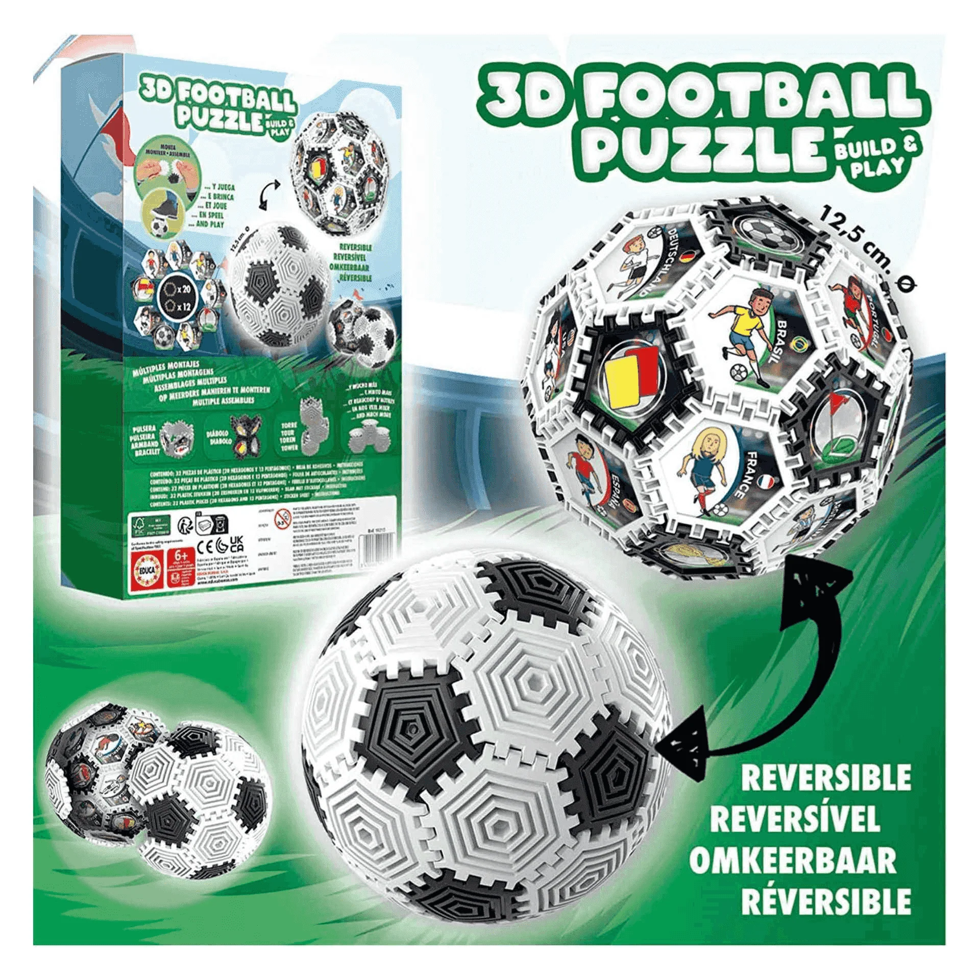 Puzzle 3D Balón con 32 Piezas Monta y Juega - Image 2