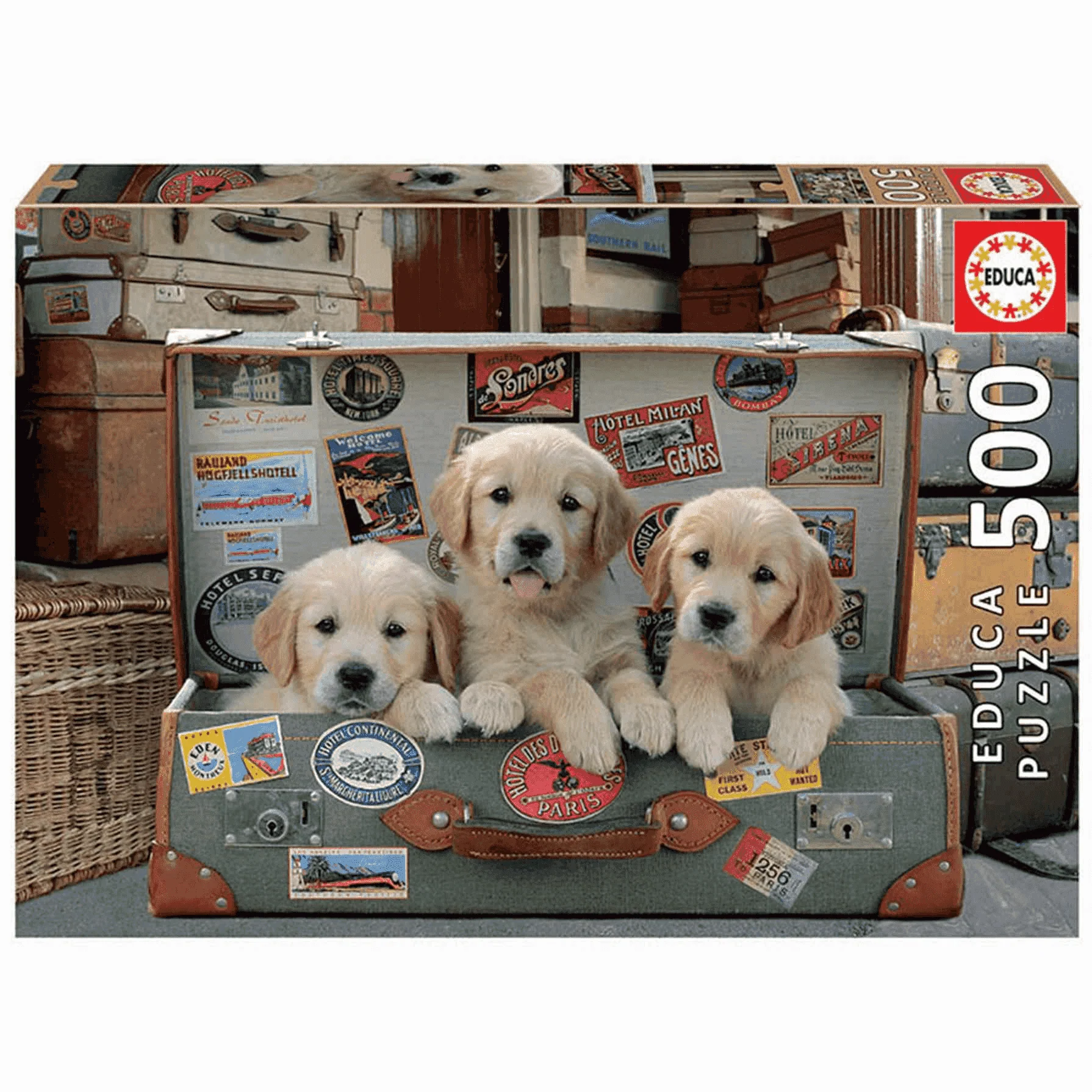 Puzzle Cachorros En El Equipaje 500 Piezas