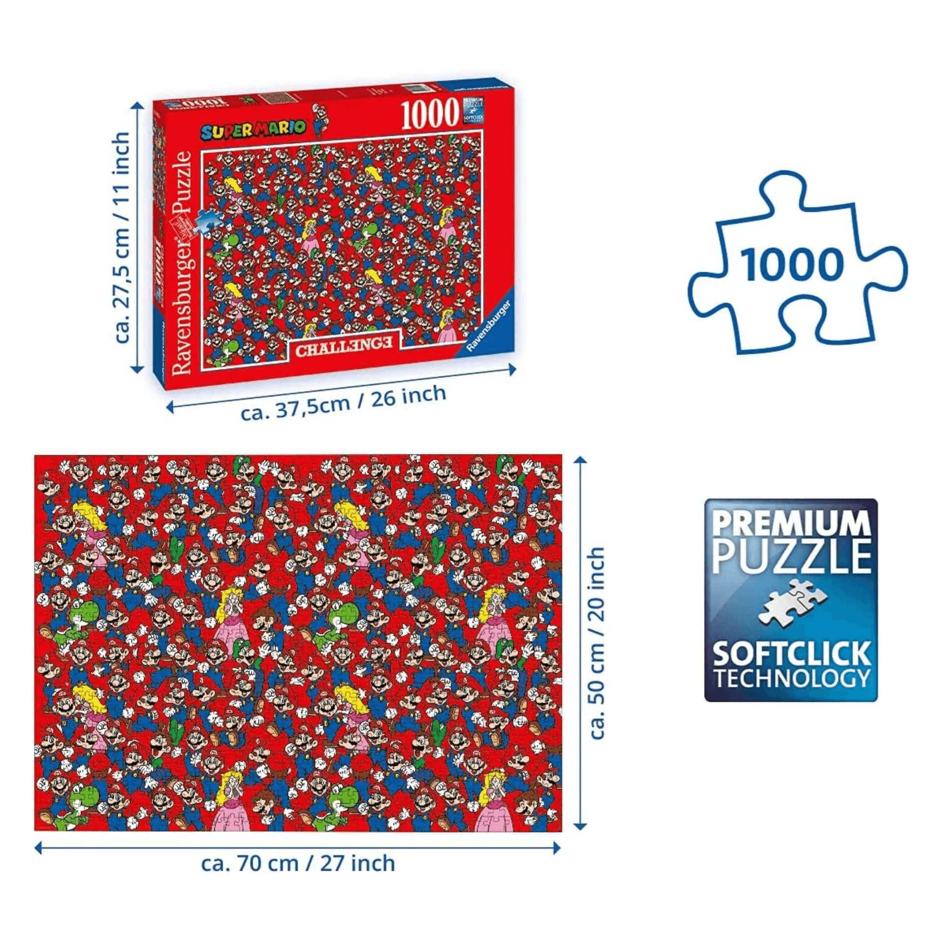 Puzzle Challenge Super Mario 1000 Piezas - Image 2