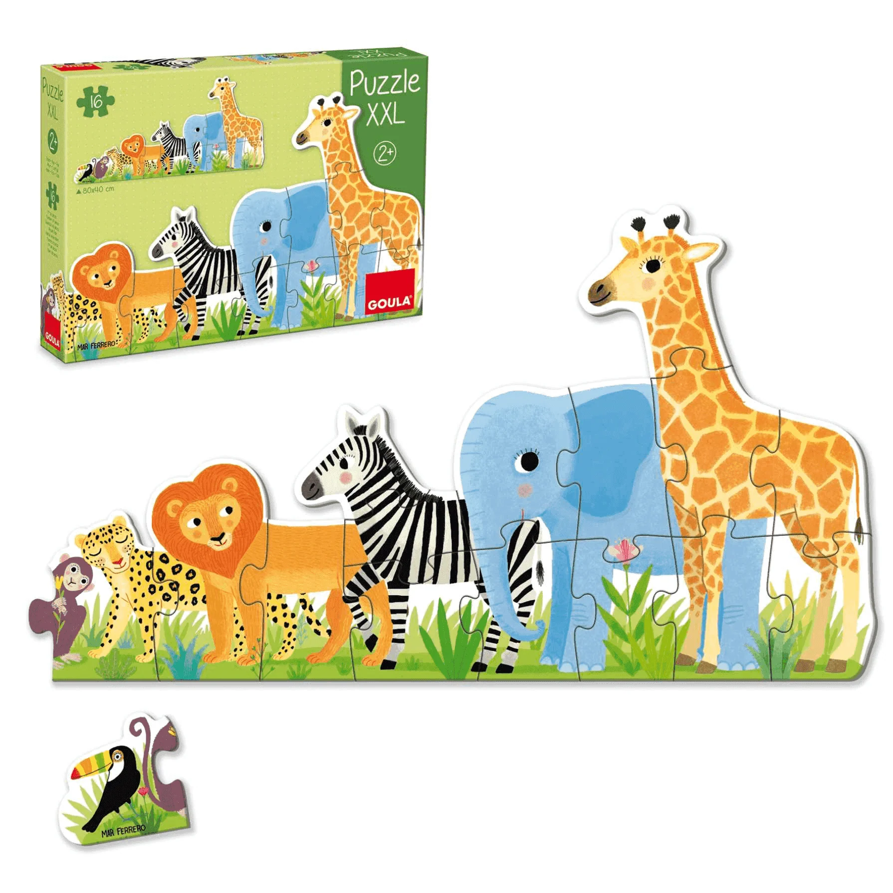 Puzzle Fichas XXL Decreciente Animales Selva - Image 2