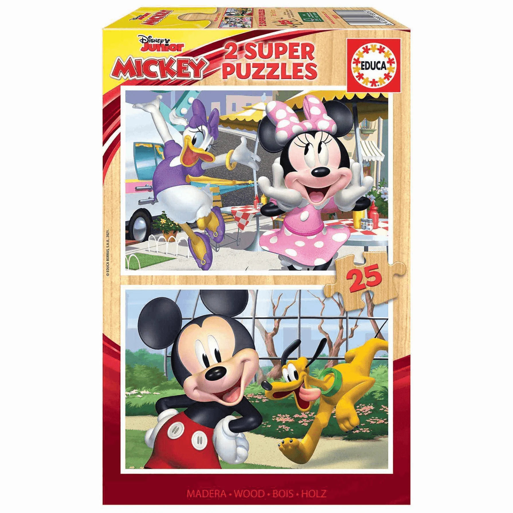 Puzzle Madera Infantil 2X25 Piezas Mickey y sus Amigos