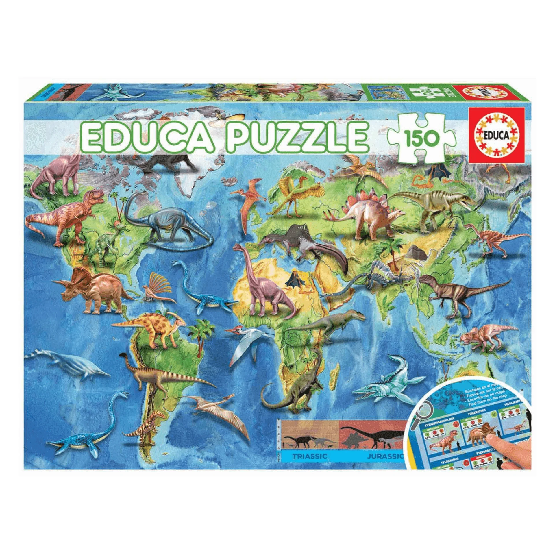 Puzzle Mapamundi Dinosaurios 150 Piezas