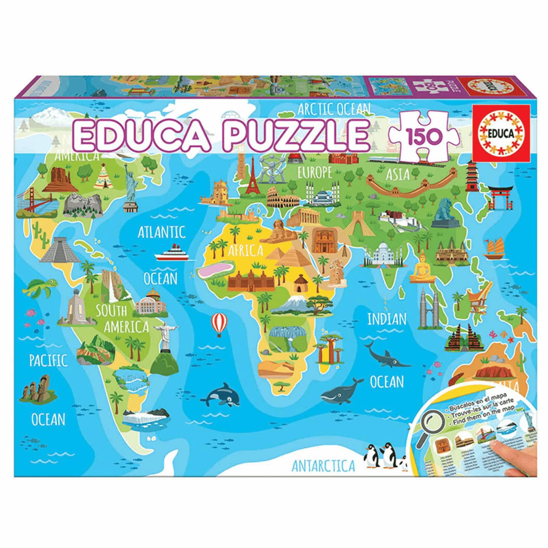 Puzzle Mapamundi Monumentos 150 Piezas