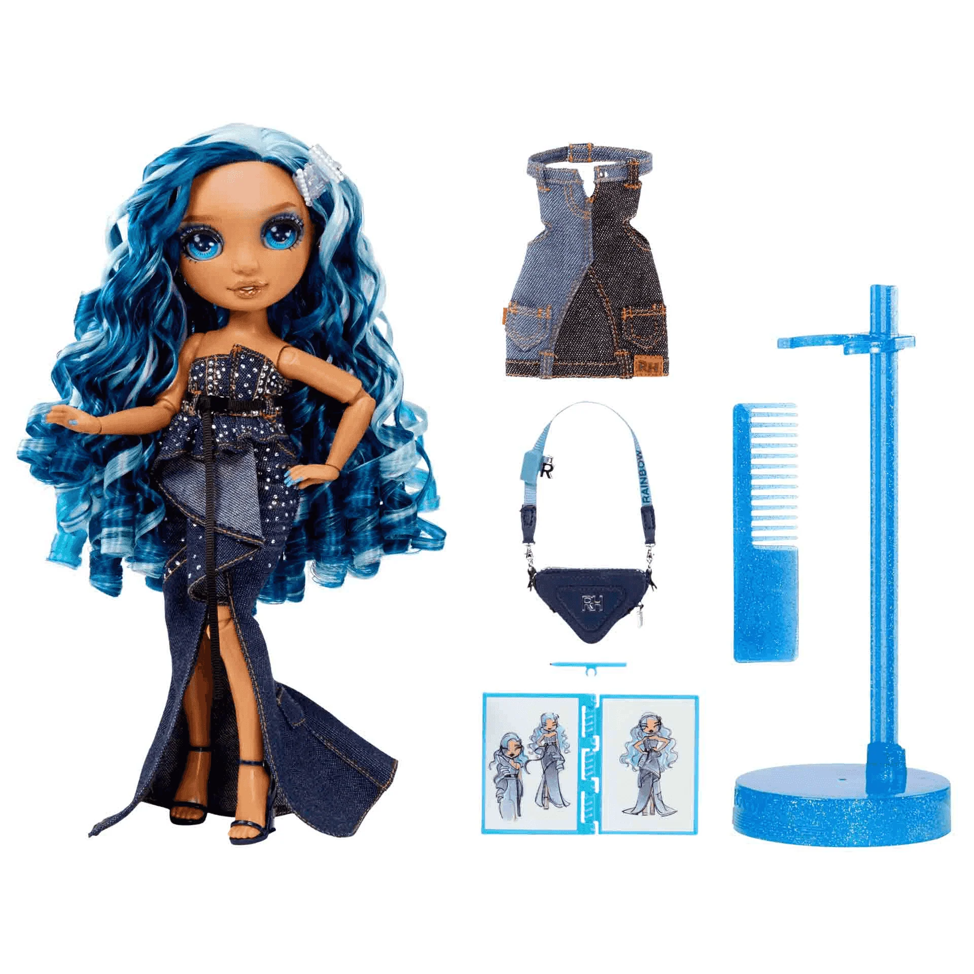 Rainbow High Fantastic Fashion Doll Skyler - Azul - Image 4
