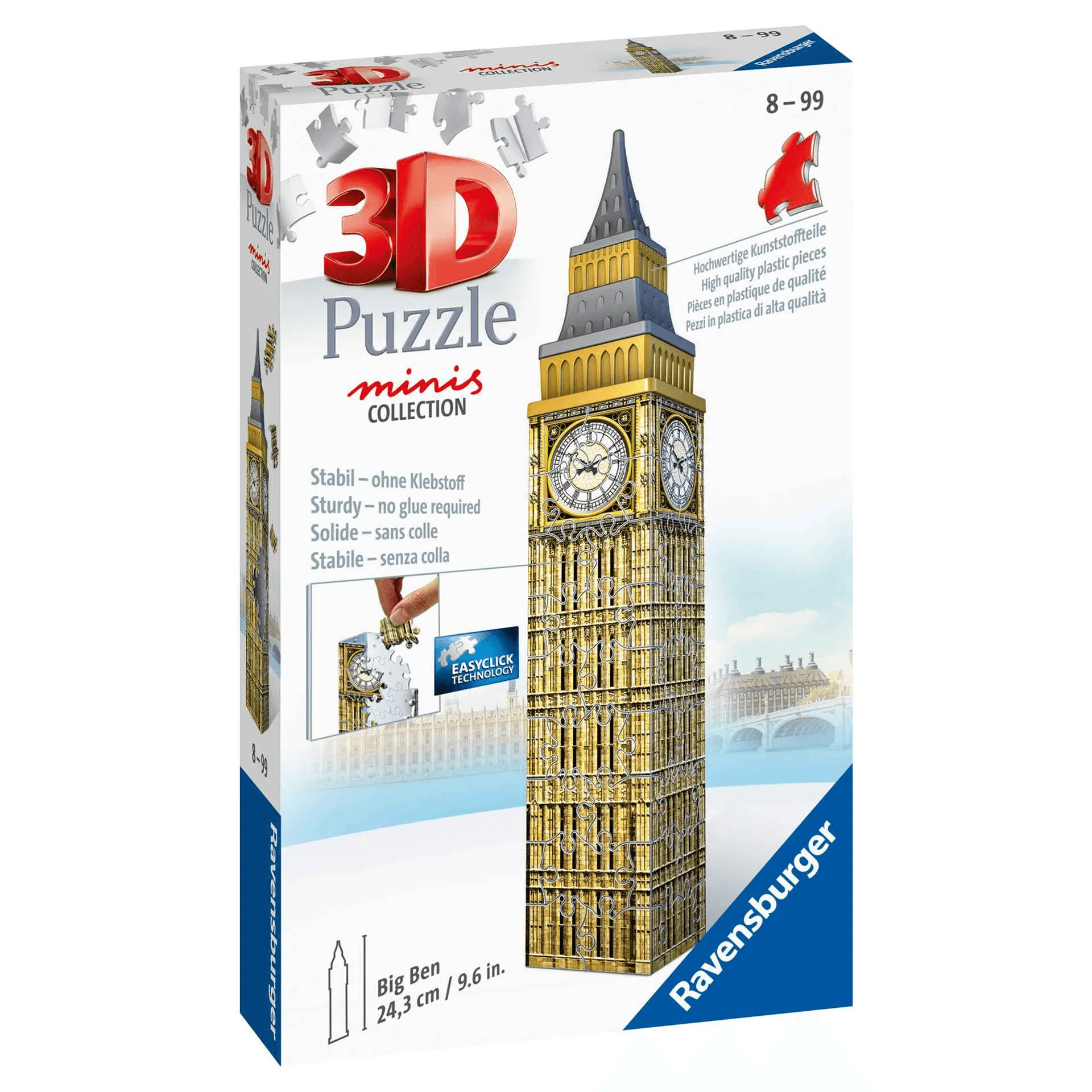 Ravensburger 3D Puzzle Big Ben, Londres, Minis collection, 54 Piezas, 8+ Años