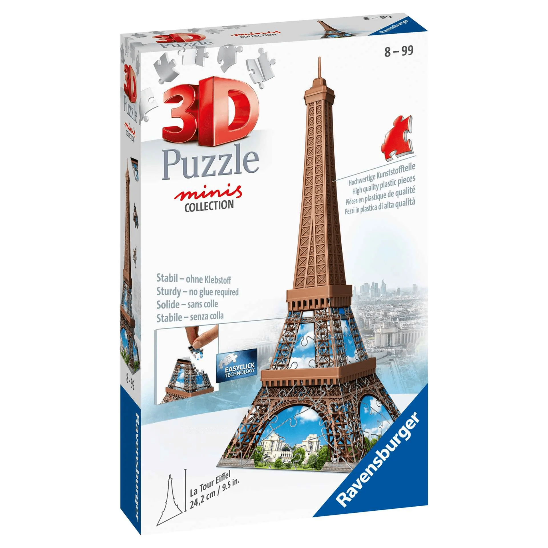 Ravensburger 3D Puzzle Tour Eiffel, París, Minis collection, 54 Piezas, 8+ Años