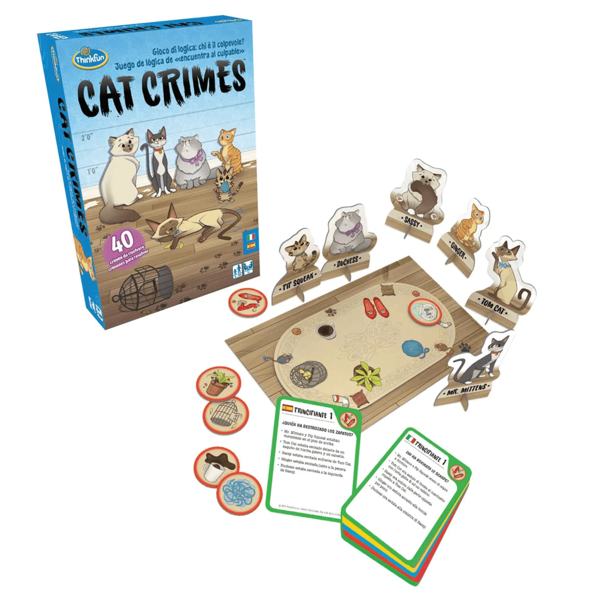 Ravensburger Cat Crimes, 40 Crimenes Para Resolver, Juego de Lógica para Niños Edad 8+ Años, ThinkFu