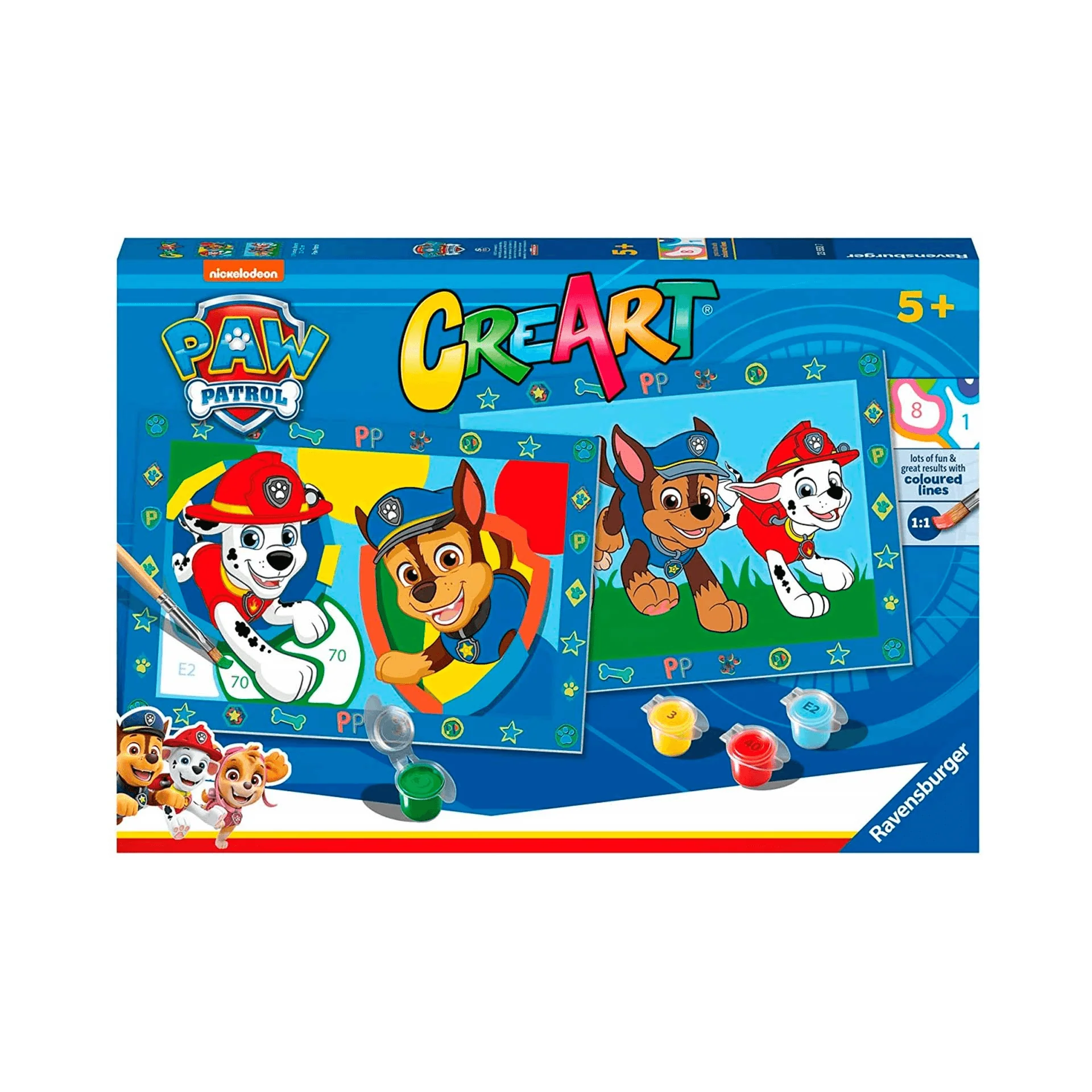 Ravensburger CreArt Serie Junior: Paw Patrol, Kit para Pintar por Números, Contiene dos Tablas Preim