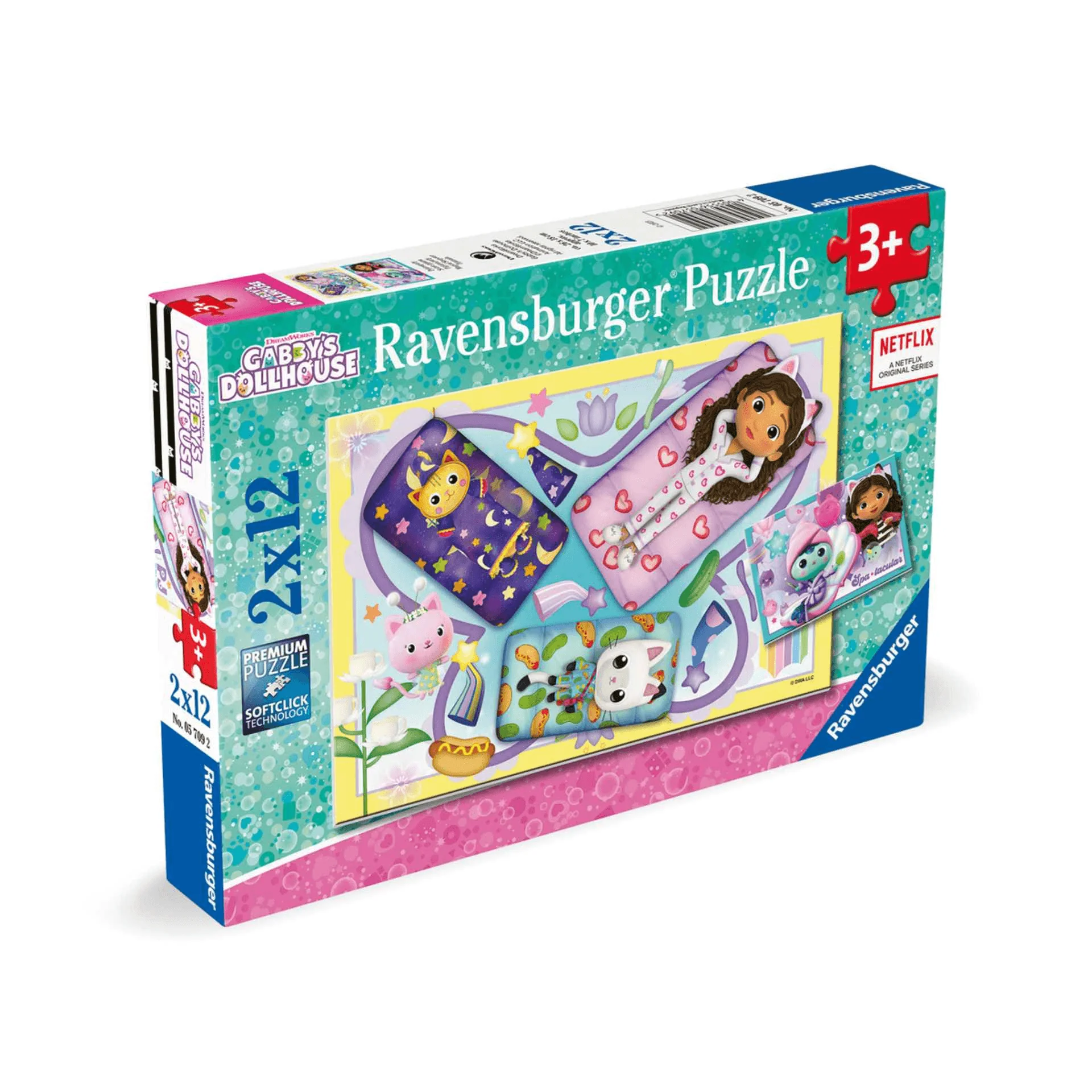 Ravensburger Puzzle Gabby´s Dollhouse, Colección 2 x 12, 2 Puzzle de 12 Piezas, Puzzle para Niños, E