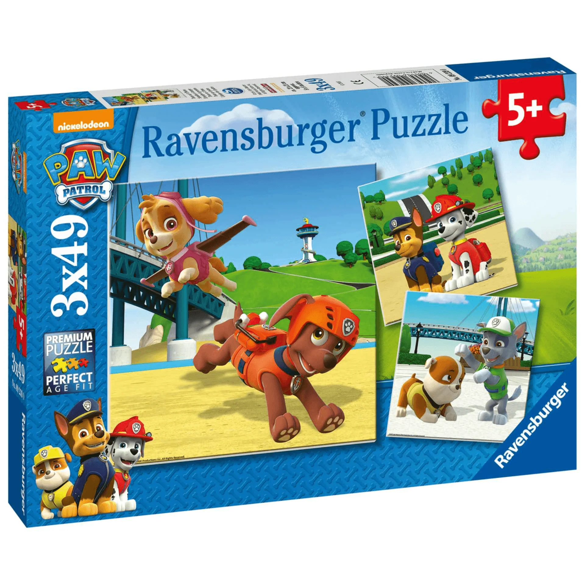 Ravensburger Puzzle Paw Patrol B, Colección 3 x 49, 3 Puzzle de 49 Piezas, Puzzle para Niños, Edad R