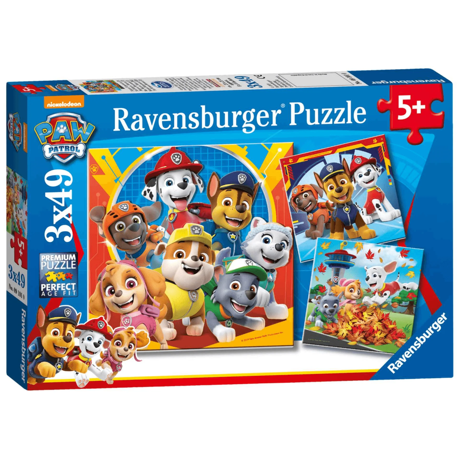 Ravensburger Puzzle Paw Patrol, Colección 3 x 49, 3 Puzzle de 49 Piezas, Puzzle para Niños, Edad Rec
